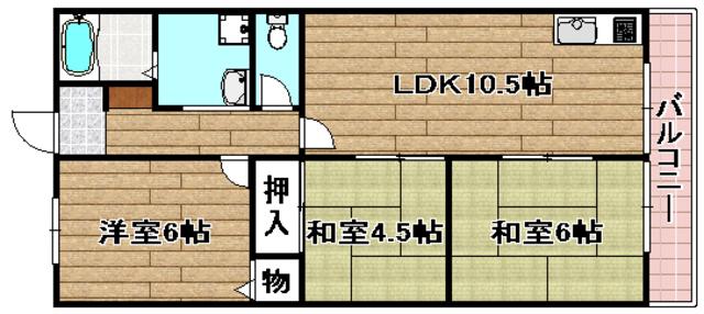 ハイツ78(3LDK/3階)の間取り写真