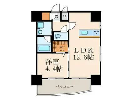 ザ・旦過(1LDK/2階)の間取り写真