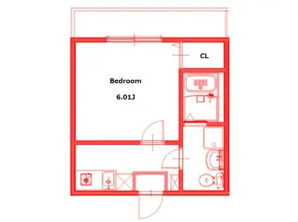モダンアパートメント日吉ヴィラ(1K/2階)の間取り写真