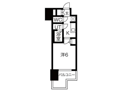 メイクスWアート名駅南III(1K/7階)の間取り写真