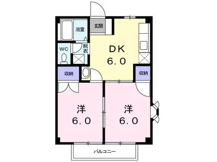 エクセレント95(2DK/2階)の間取り写真