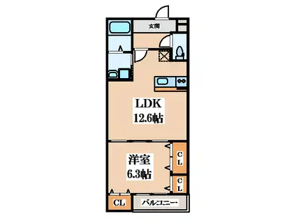 フジパレス鴻池新田V番館(1LDK/3階)の間取り写真