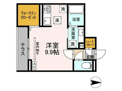 J-ROOM妃 VII番館 屋代駅前(ワンルーム/1階)の間取り写真