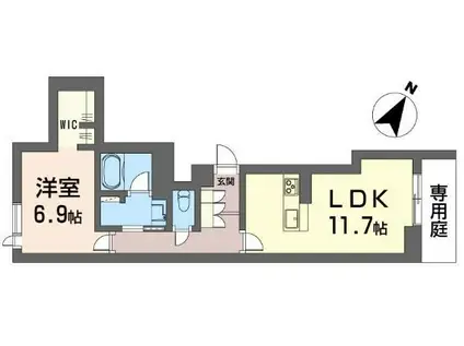 KAHUNA LEA II(1LDK/1階)の間取り写真