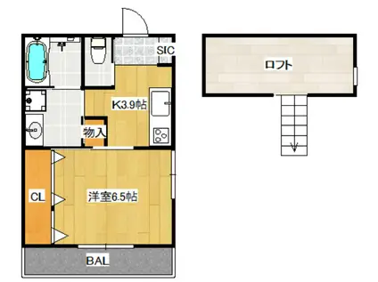 東十条AP(1K/2階)の間取り写真