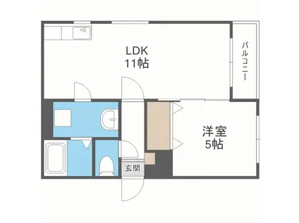 メゾンドソレイユ未来(1LDK/3階)の間取り写真