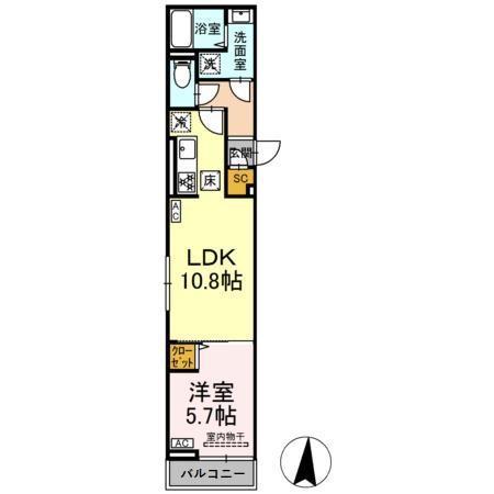 セレスティア小茂根(1LDK/1階)の間取り写真