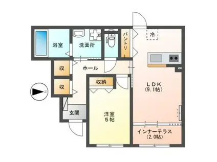 東成区玉津3丁目アパート(1LDK/1階)の間取り写真