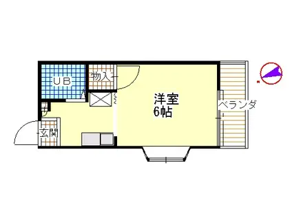 Kハウス(ワンルーム/1階)の間取り写真