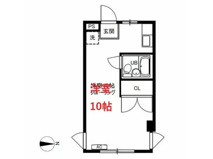 メゾンエスト(ワンルーム/2階)の間取り写真