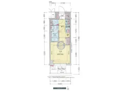 プレサンス松屋町ヴィゴラス(1K/3階)の間取り写真