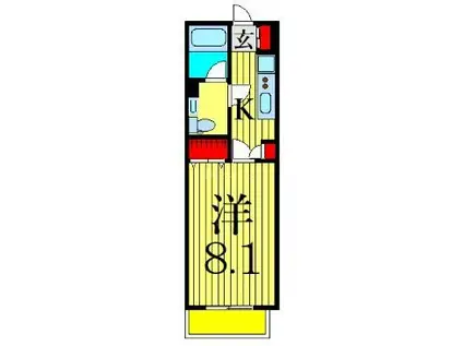 ルナリア XI(1K/1階)の間取り写真