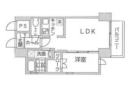 FLEUR GYOEN(1LDK/7階)の間取り写真