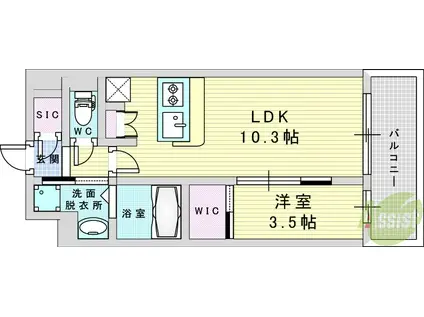 コンフォリア新大阪宮原Q(1LDK/10階)の間取り写真