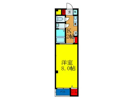 ベル・ペルル(1K/3階)の間取り写真