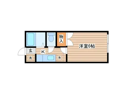 ドミール・エル・デ(1K/2階)の間取り写真