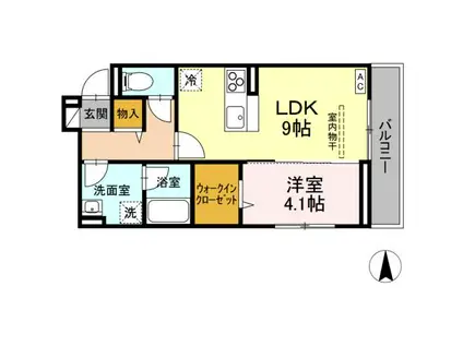 D-ROOM東深津(1LDK/2階)の間取り写真