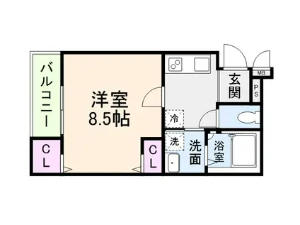 フジパレス堺白鷺III番館(1K/3階)の間取り写真