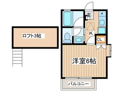 スワンコートII(1K/1階)の間取り写真