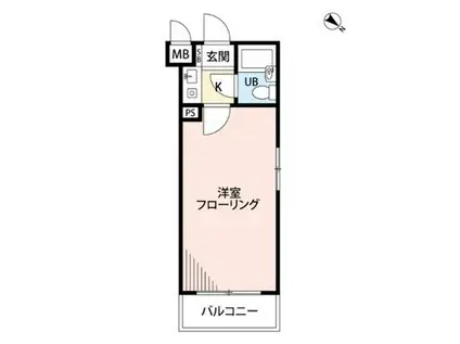 パレ・ドール東金町II(1K/4階)の間取り写真