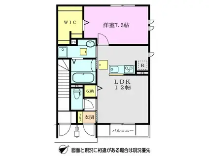 エゼリア(1LDK/1階)の間取り写真