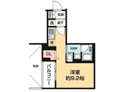 アゼスト阪東橋2(ワンルーム/5階)の間取り写真