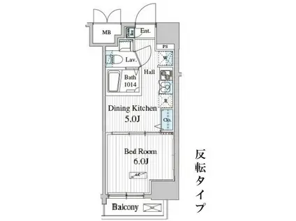 TOTSU RESIDENCE KAMINARIMON(1DK/8階)の間取り写真