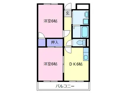 パレ・ド・フランセ(2DK/3階)の間取り写真