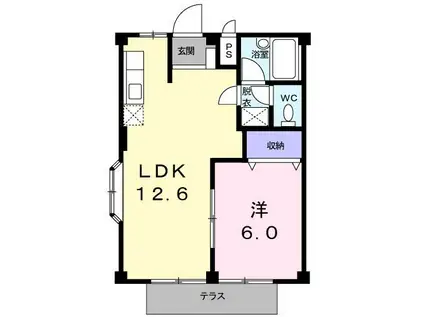 シティハイツ上田 I(1LDK/1階)の間取り写真