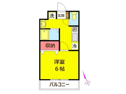 グリーン・ピュア(1K/1階)の間取り写真