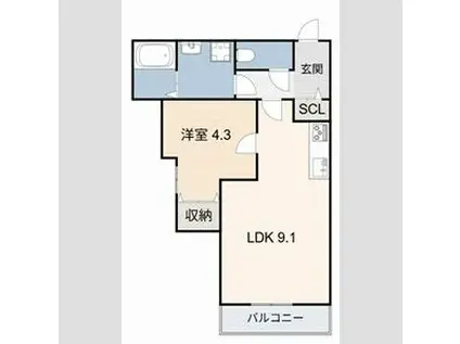 SUCCESS ONE(1LDK/1階)の間取り写真