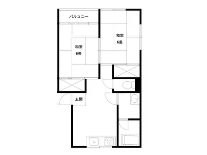 エポックドリーム A(2DK/1階)の間取り写真