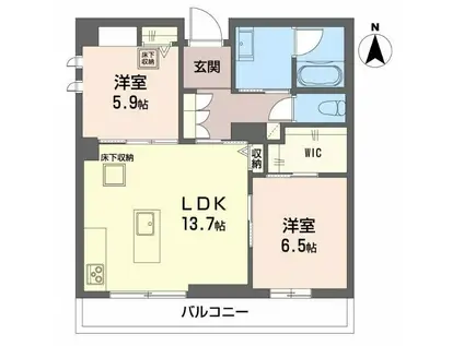 BELLE BLANCHE(2LDK/3階)の間取り写真