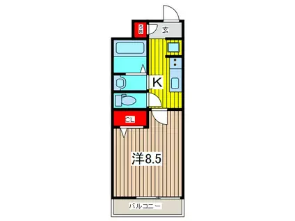 リブリ・GRANTERRACE(1K/1階)の間取り写真
