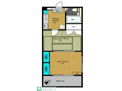 シティホームズ千代田(2DK/2階)の間取り写真