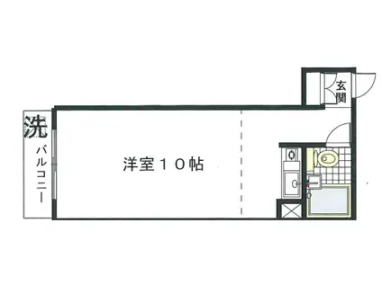 桑島ビル(ワンルーム/3階)の間取り写真