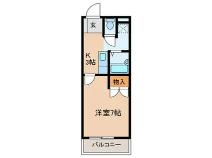 パールマンション上津(1K/5階)の間取り写真