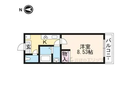 コートパッション高槻(1K/2階)の間取り写真