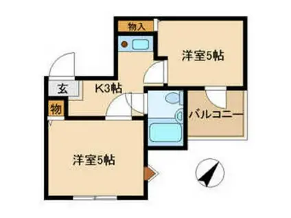 アステールI(1SK/4階)の間取り写真