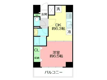 レアシス秦野(1DK/3階)の間取り写真