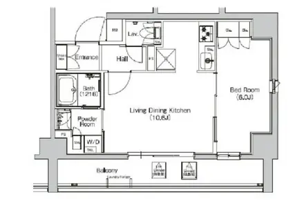 プラウドフラット外神田(1LDK/8階)の間取り写真