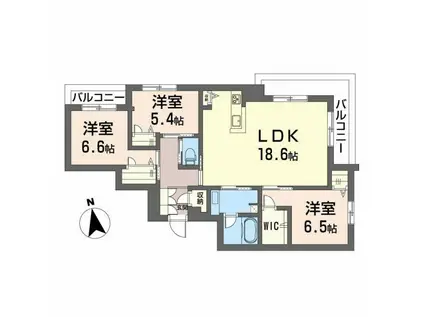 ディアマント番町(3LDK/2階)の間取り写真
