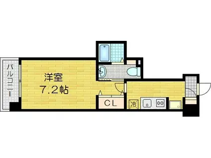 地下鉄東西線 東山駅(京都) 徒歩3分 5階建 築11年(1K/5階)の間取り写真