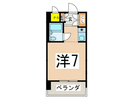セザール東白楽(ワンルーム/3階)の間取り写真