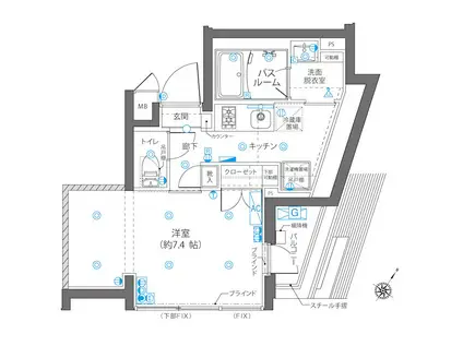 ZOOM碑文谷(1K/5階)の間取り写真