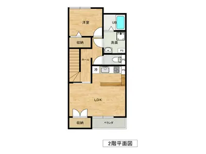 ヒカリエ杉水(1LDK/2階)の間取り写真