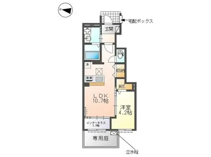 西宮市山口町 アパート工事(1LDK/1階)の間取り写真