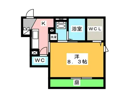 CENT LIVIE(1K/1階)の間取り写真