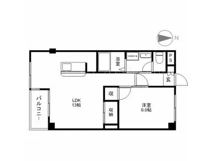 シティパル若宮1番館A(1LDK/3階)の間取り写真