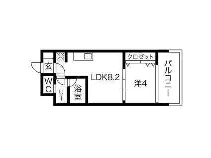 ブエナビスタ(1LDK/8階)の間取り写真